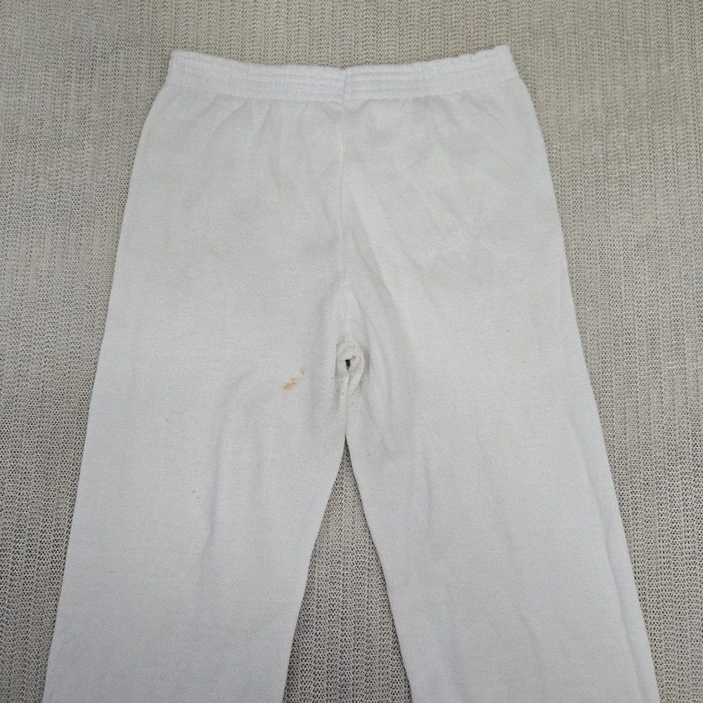 Vintage Sweatpants Youth 14 White Dragon Graphic Knit Elastic Waist Lounge Pants